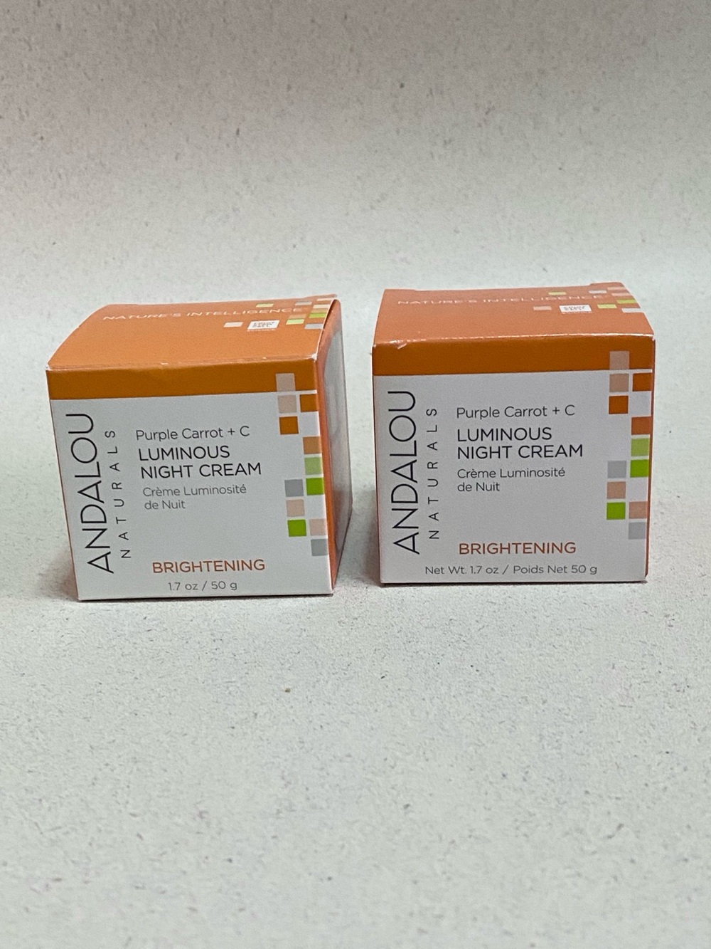 2x Andalou Naturals Brightening Purple Carrot + C Luminous Night Cream